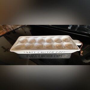 Rae Dunn White and Black Egg Tray